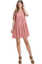 Loose Fit Dress with Gathering Detail