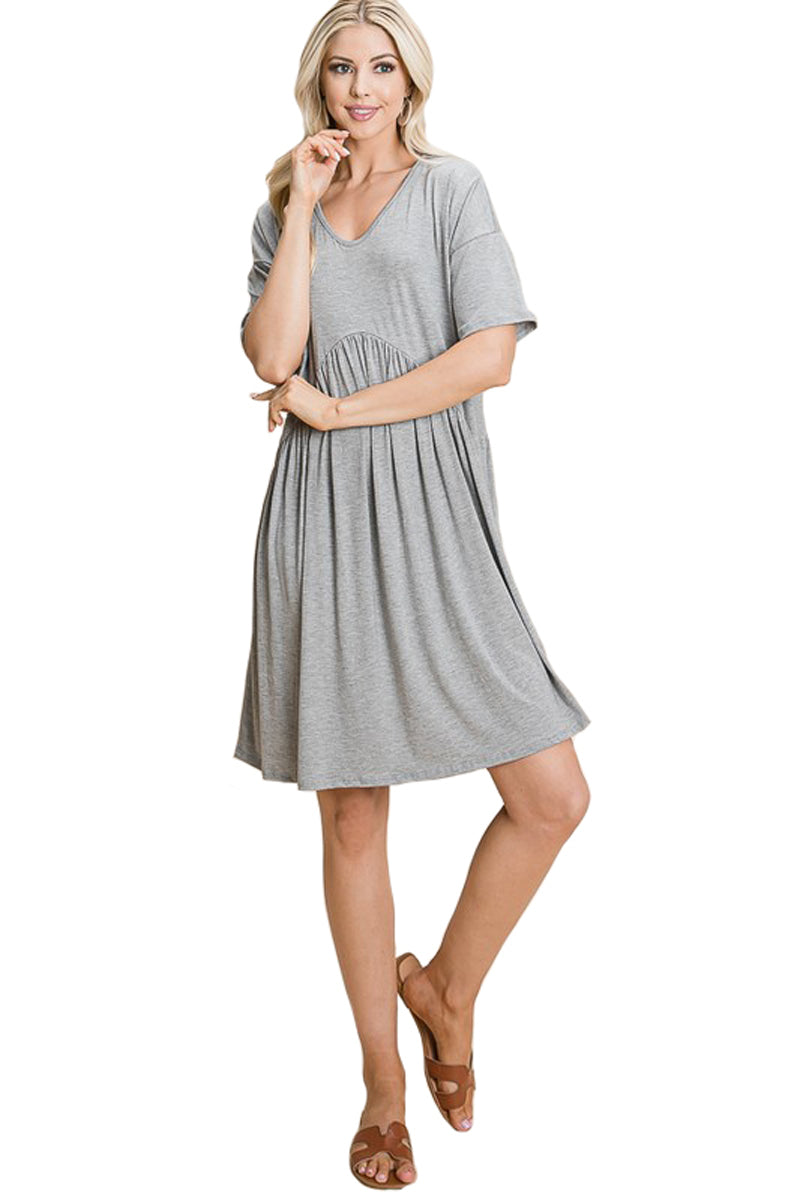 Loose Fit Dress with Gathering Detail