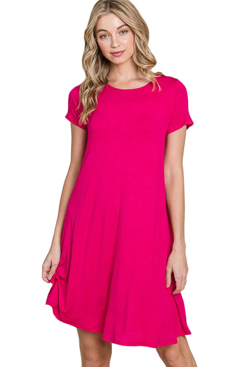 Solid Knee Length Dress