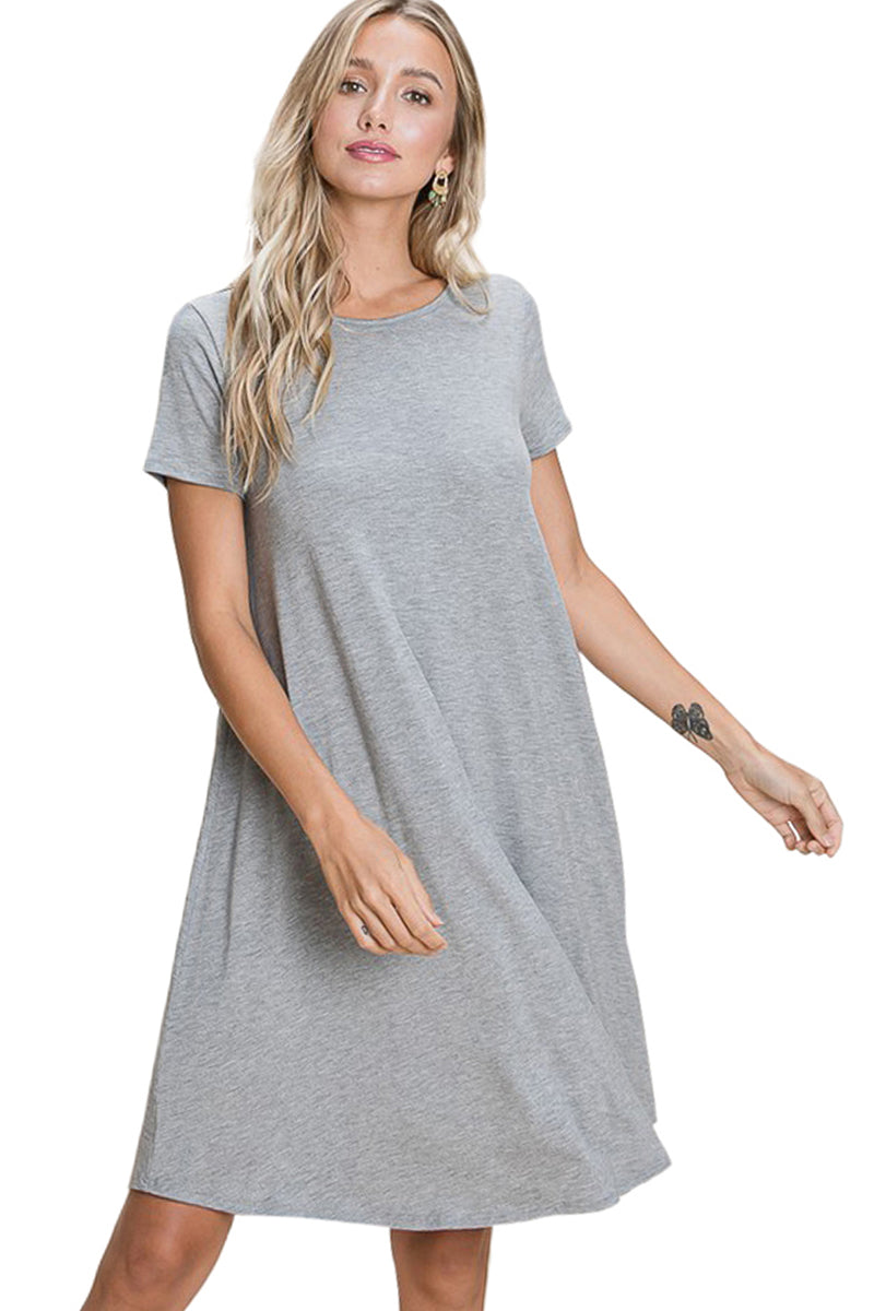 Solid Knee Length Dress
