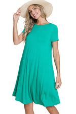 Solid Knee Length Dress