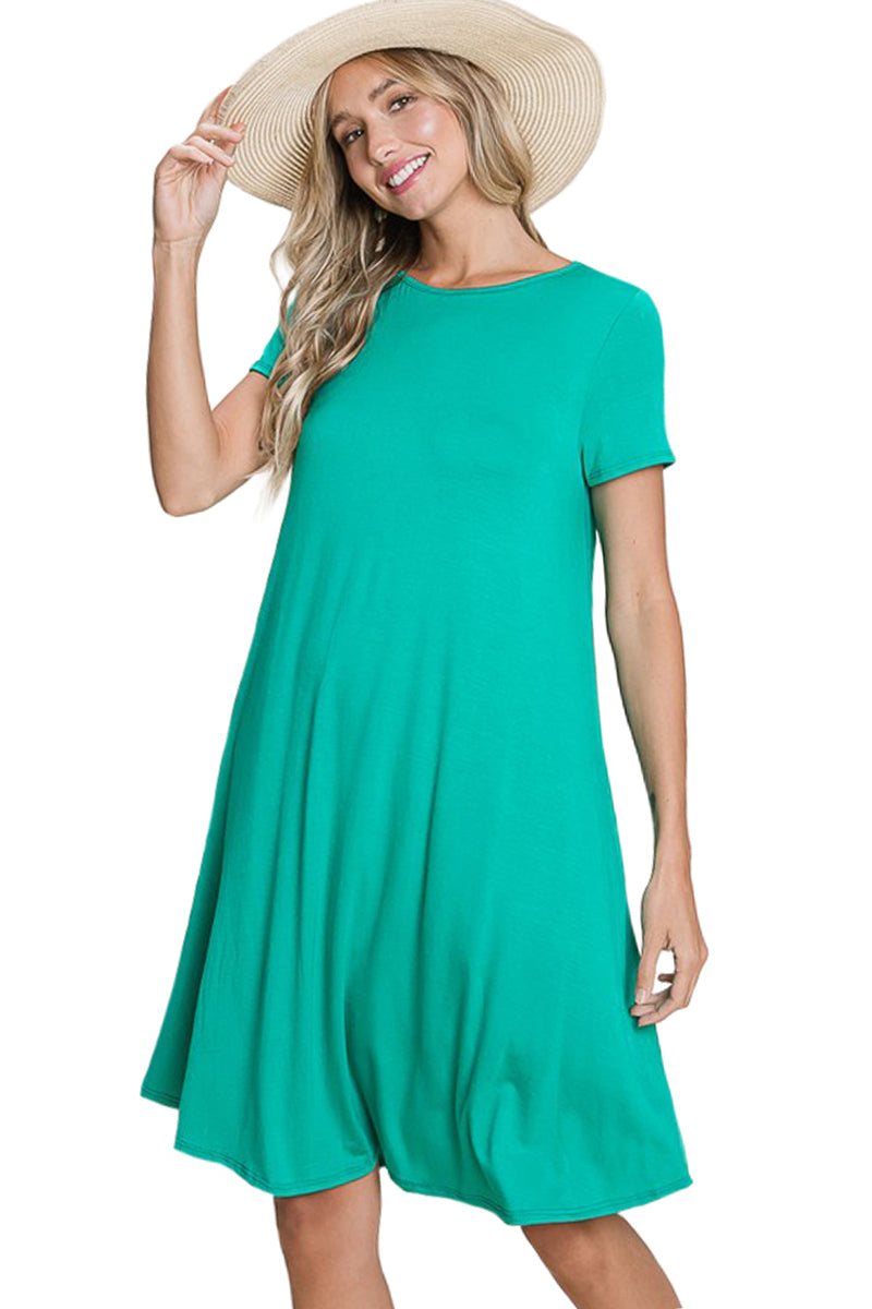 Solid Knee Length Dress
