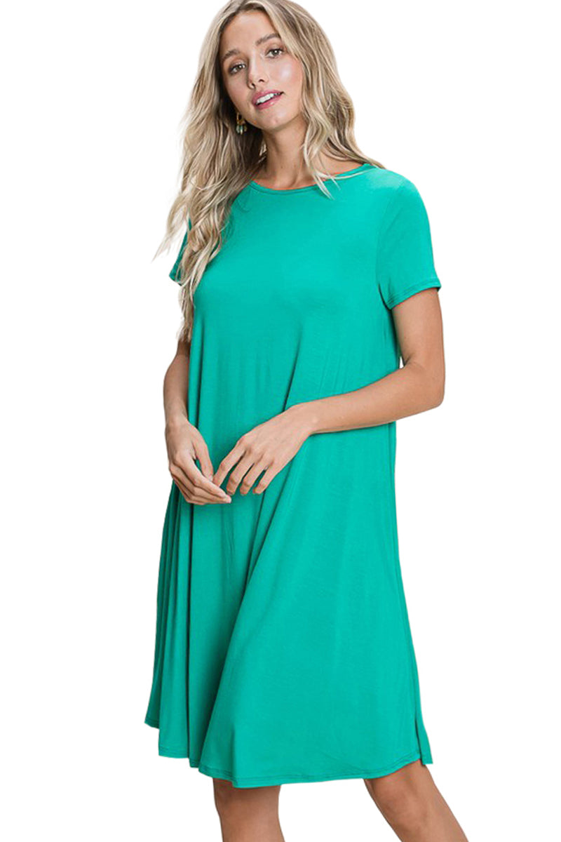 Solid Knee Length Dress
