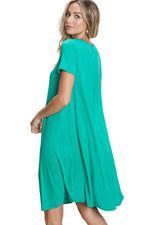 Solid Knee Length Dress