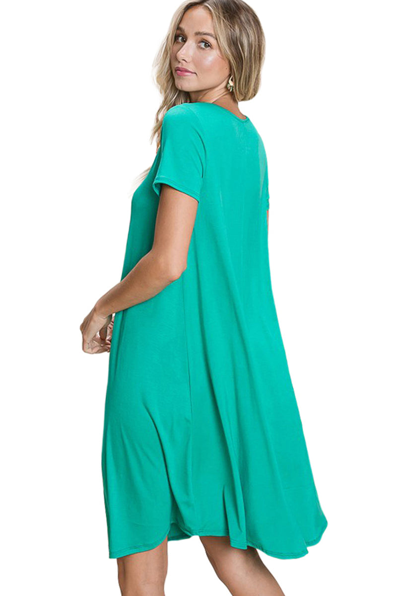 Solid Knee Length Dress