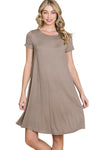 Solid Knee Length Dress