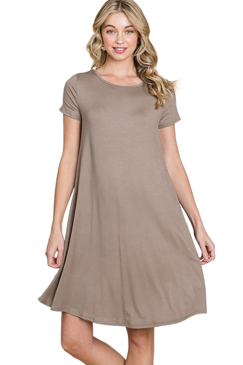 Solid Knee Length Dress