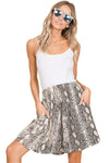 Elastic Waistband Shorts with Pockets Print