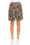 Elastic Waistband Shorts with Pockets Print