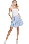 Elastic Waistband Shorts with Pockets Print