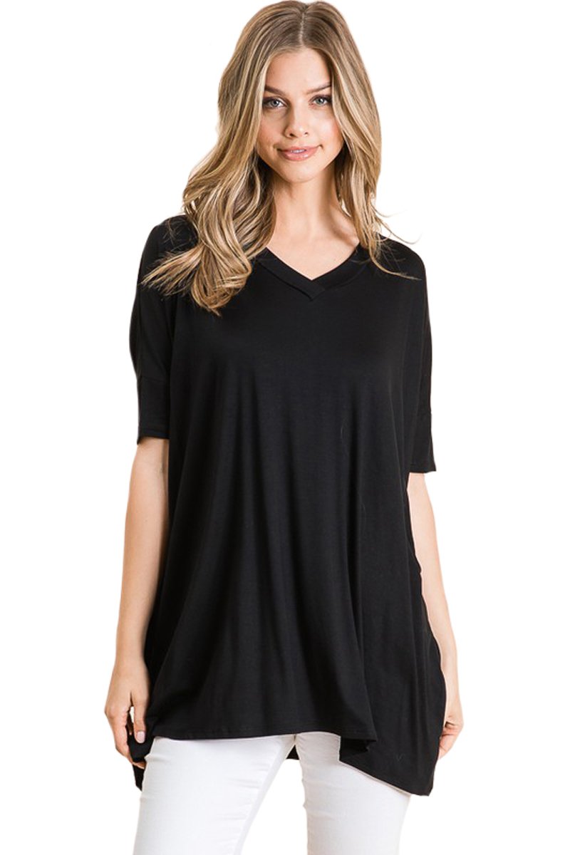 Loose Fit V-Neck Tunic
