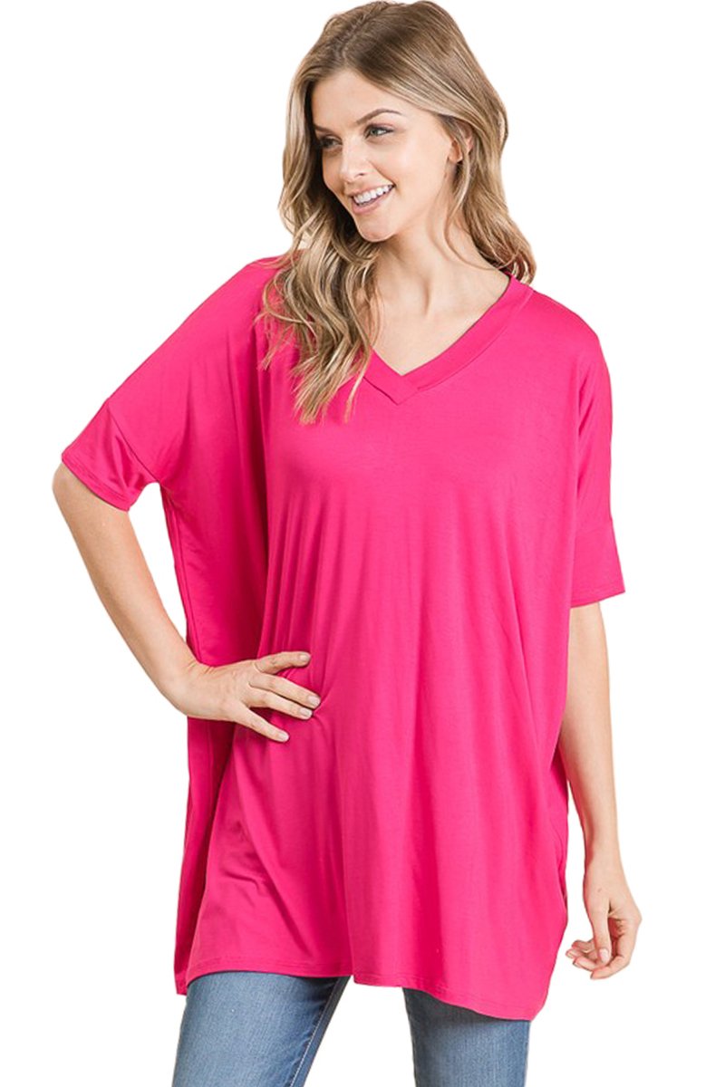 Loose Fit V-Neck Tunic