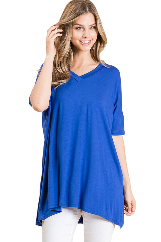 Loose Fit V-Neck Tunic