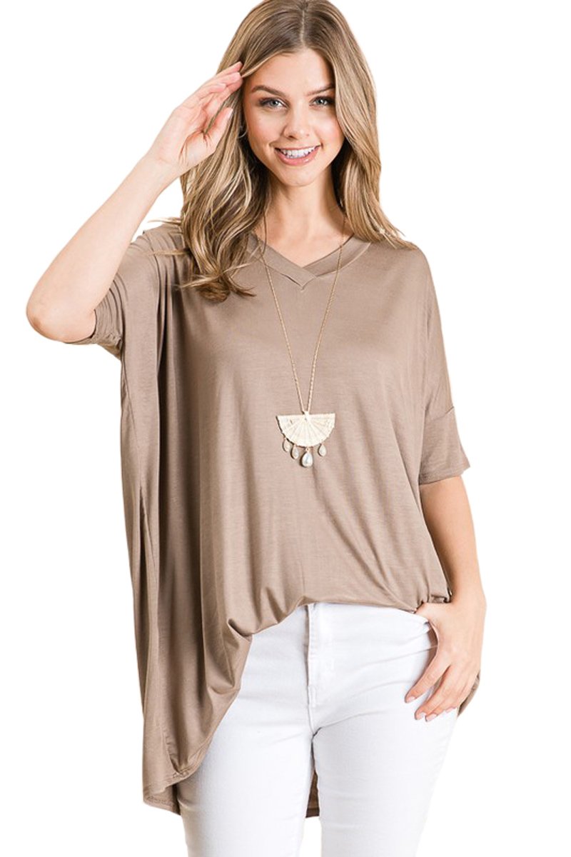Loose Fit V-Neck Tunic
