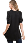 Faux Button Detail Tunic