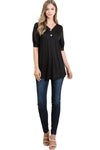 Faux Button Detail Tunic