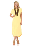 A-Line Short Sleeve Midi Dress