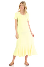 A-Line Ruffle Hemline Midi Dress