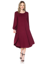 Bishop Sleeve Midi Dress