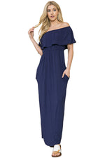 Off Shoulder Maxi Dress with Pockets