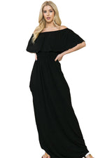 Off Shoulder Maxi Dress with Pockets