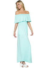 Off Shoulder Maxi Dress with Pockets
