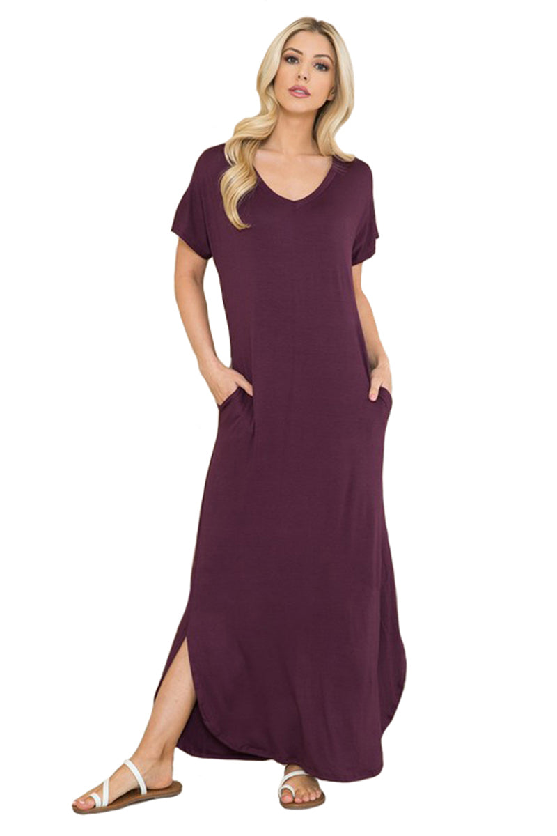 Short Sleeve Maxi Dress with Pockets