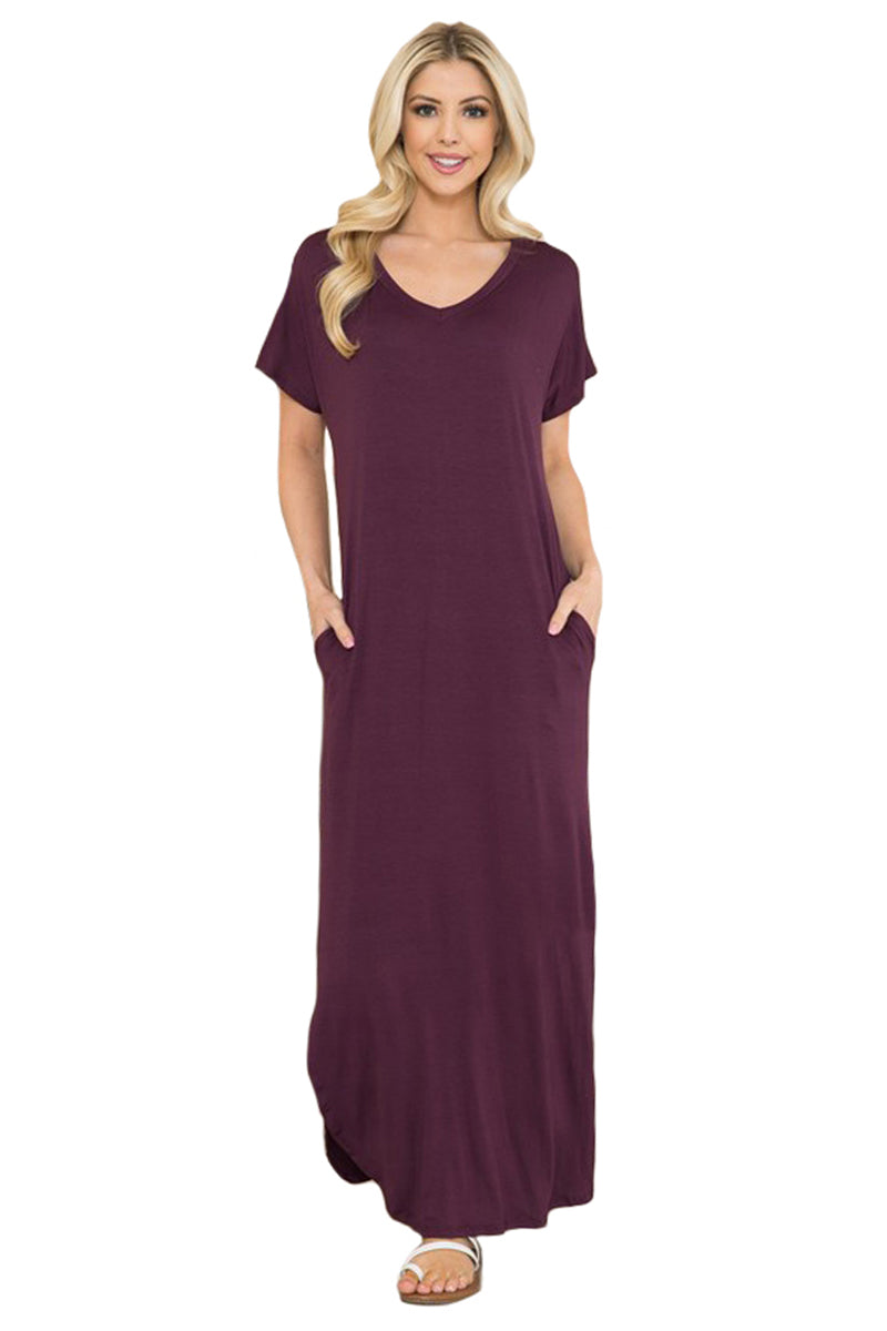 Short Sleeve Maxi Dress with Pockets
