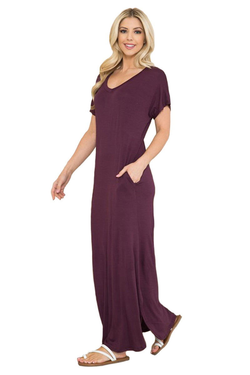 Short Sleeve Maxi Dress with Pockets
