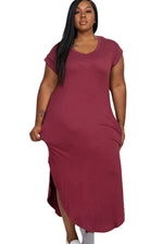 Cap Sleeve Maxi Dress Plus Size