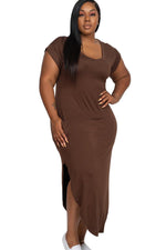 Cap Sleeve Maxi Dress Plus Size