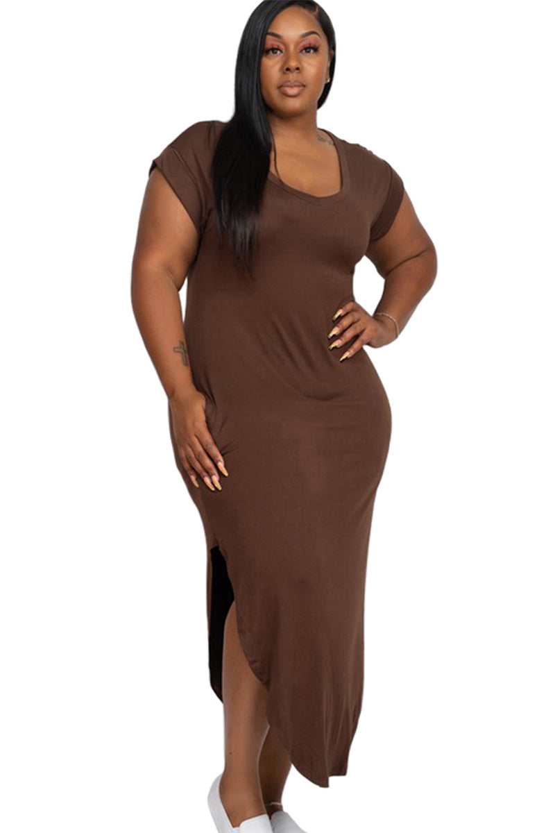 Cap Sleeve Maxi Dress Plus Size