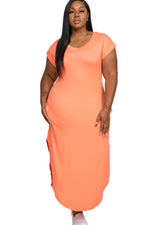 Cap Sleeve Maxi Dress Plus Size