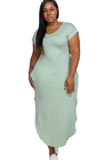 Cap Sleeve Maxi Dress Plus Size