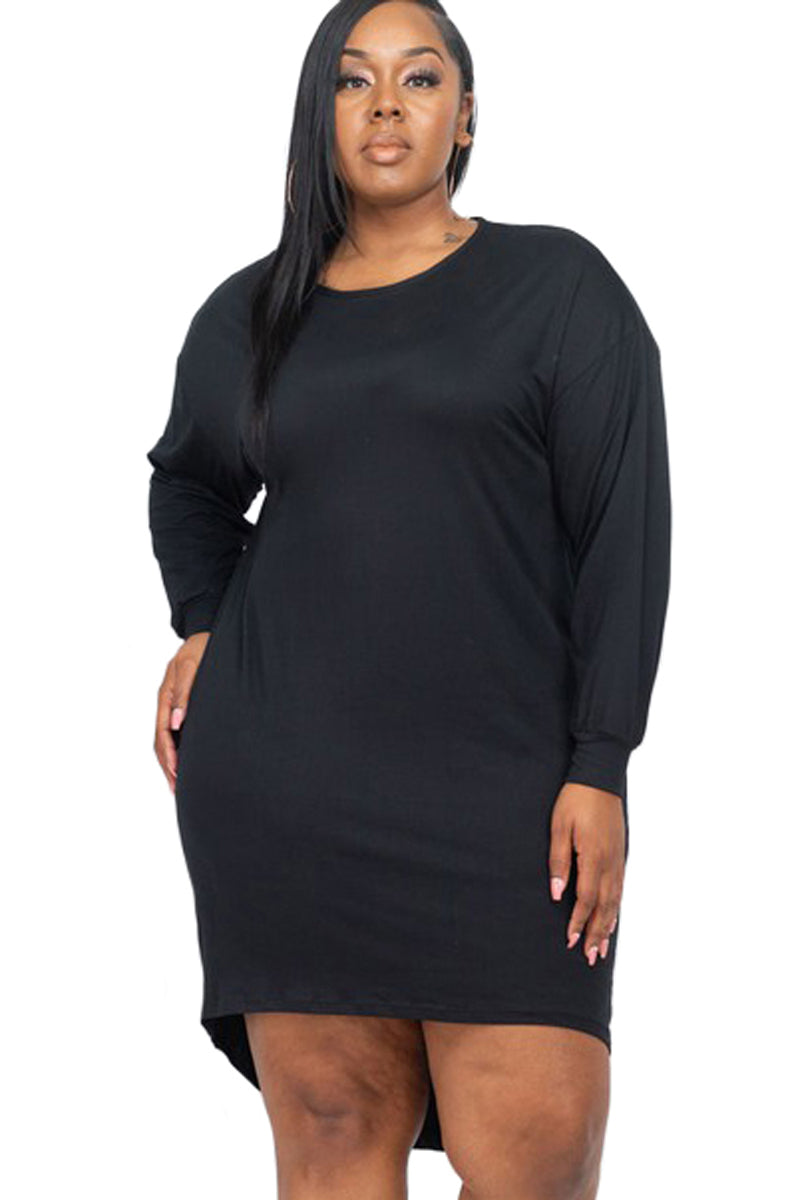 High-Low Mini Dress Plus Size