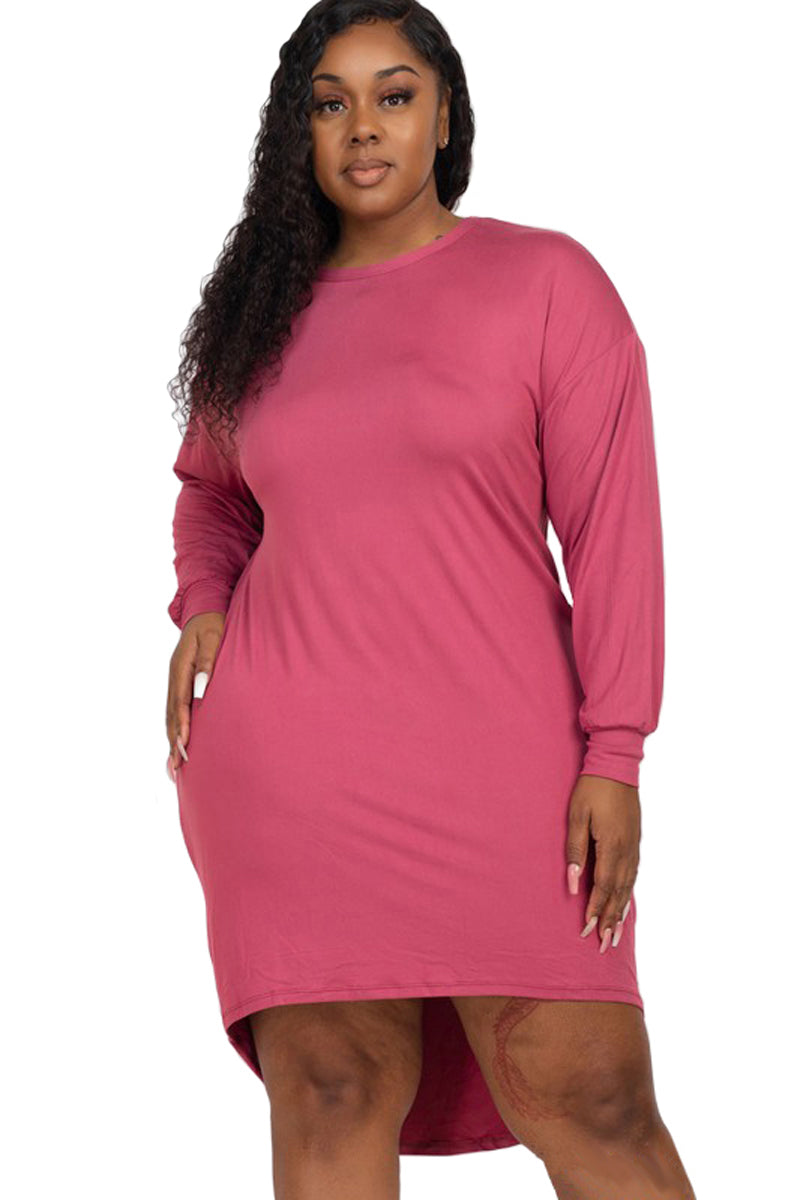 High-Low Mini Dress Plus Size