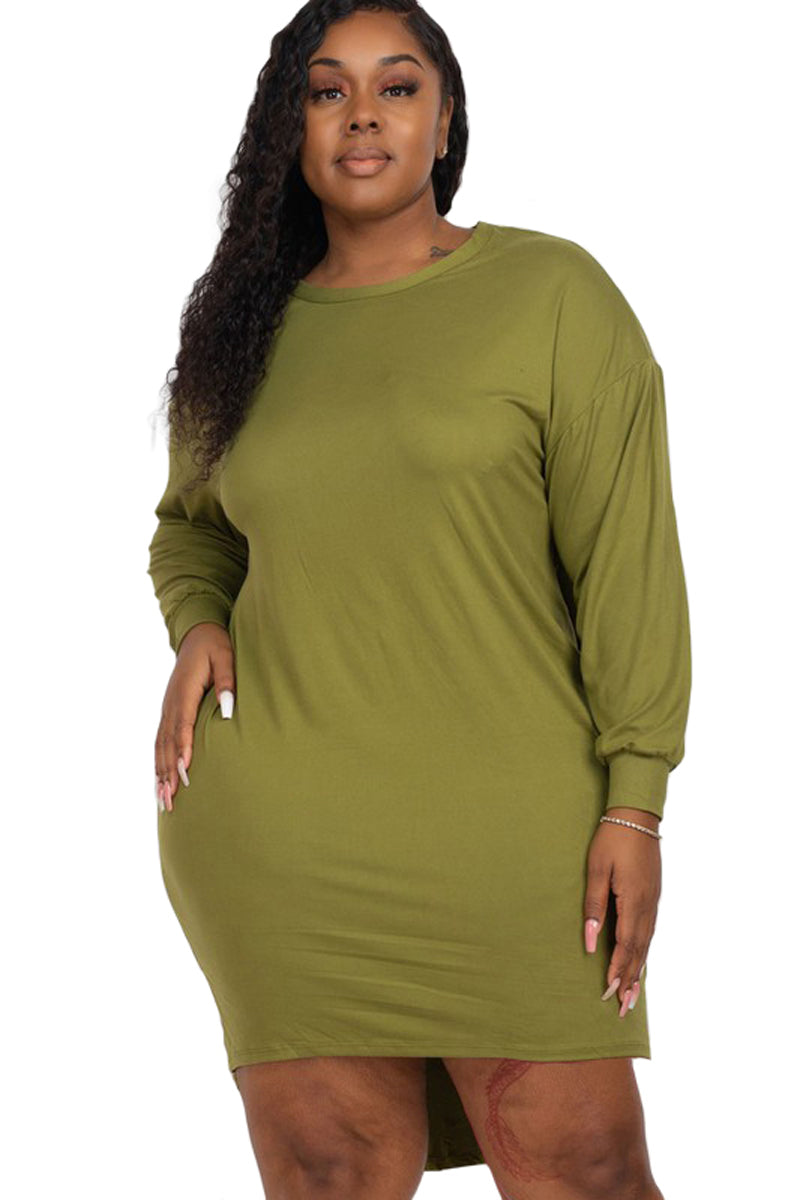 High-Low Mini Dress Plus Size