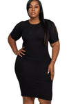 Ribbed Bodycon Midi Dress Plus Size