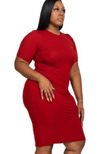 Ribbed Bodycon Midi Dress Plus Size