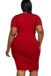 Ribbed Bodycon Midi Dress Plus Size