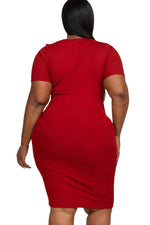 Ribbed Bodycon Midi Dress Plus Size