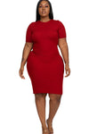 Ribbed Bodycon Midi Dress Plus Size