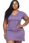 Cap Sleeve Dress with Pockets Plus Size