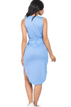 Drawstring Sleeveless Midi Dress