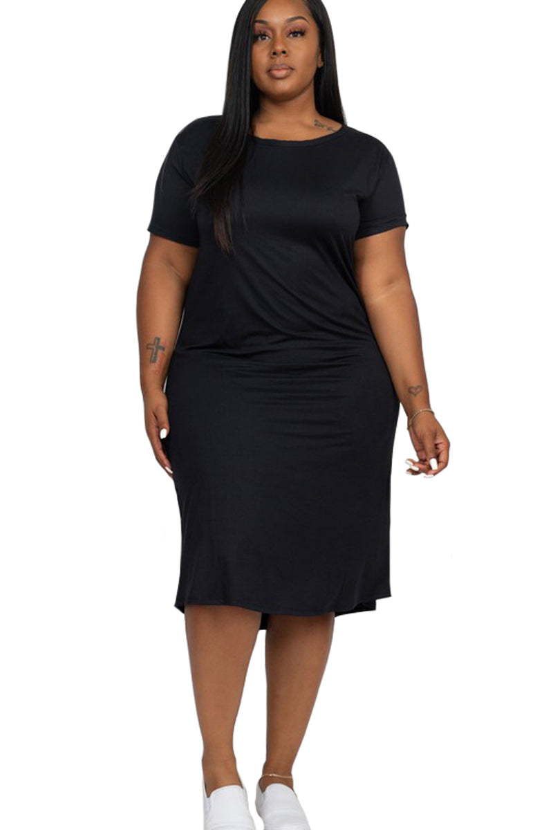 Short Sleeve T-Shirt Dress Plus Size