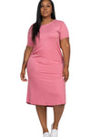Short Sleeve T-Shirt Dress Plus Size