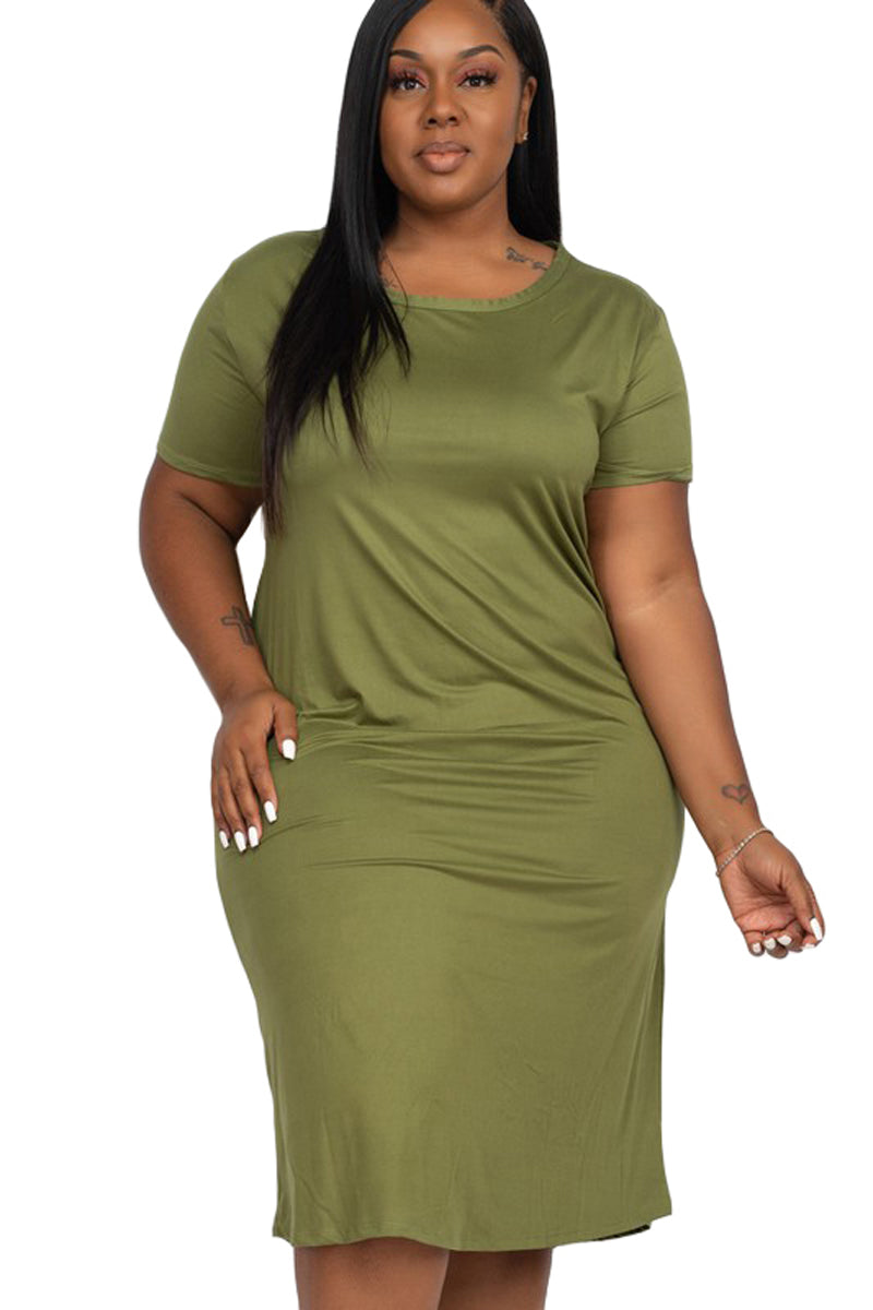 Short Sleeve T-Shirt Dress Plus Size