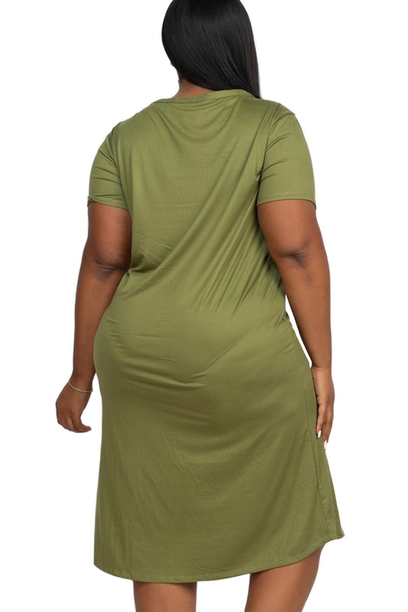 Short Sleeve T-Shirt Dress Plus Size