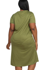 Short Sleeve T-Shirt Dress Plus Size