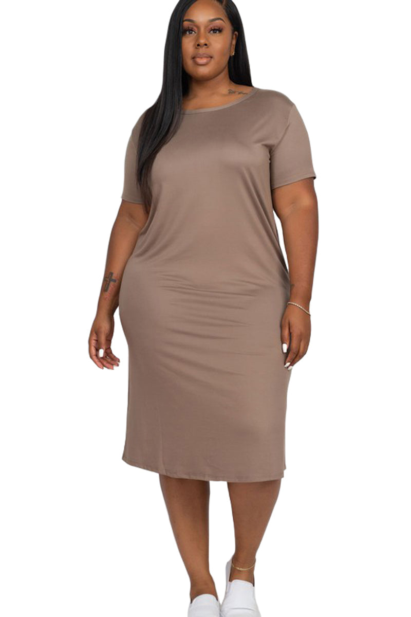 Short Sleeve T-Shirt Dress Plus Size